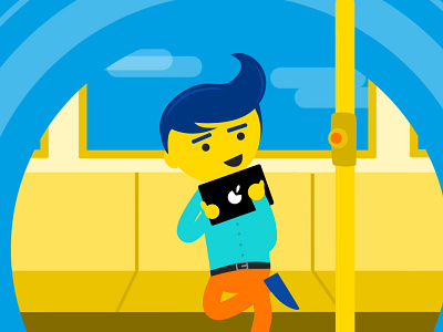 On The Bus bus character guy illustration person