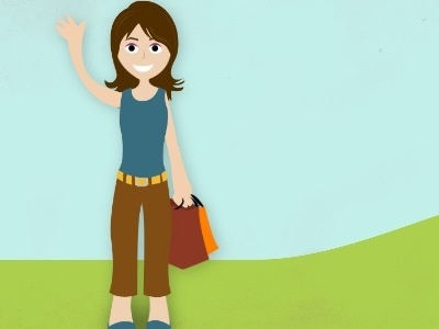 Girl Out Shopping explainer video illustration