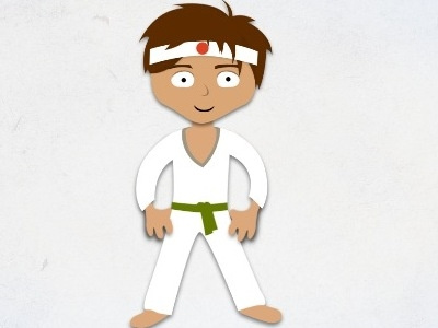 Karate Guy explainer video illustration