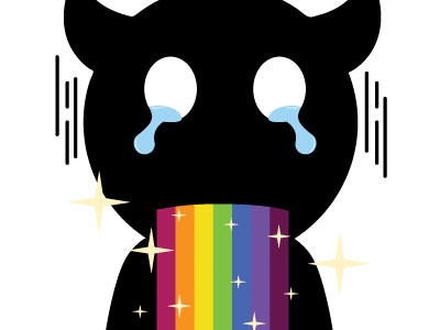 Rainbow Cry cry crying devil rainbow sticker