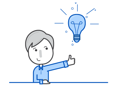 Idea characters guy idea lightbulb people