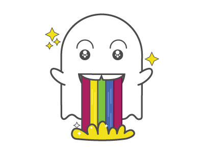 Ghost Puking Rainbows ghost halloween happy puke rainbow