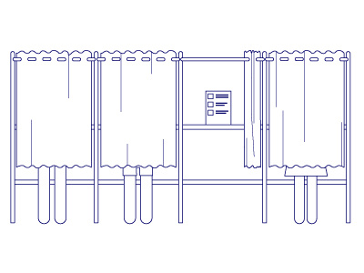 Voting Booth election line art vote voting booth