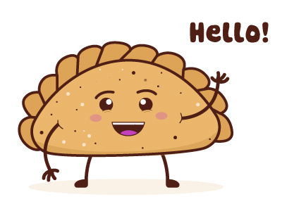 Friendly Empanada cute empanada hello illustration