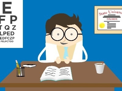 Doctor Behind His Desk explainer video illustration