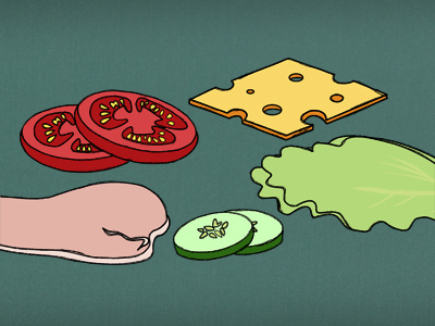 Sandwich Fixings food illustration