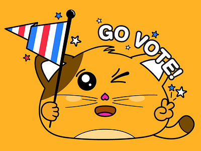 Go Vote cats election day election2016 fat cat kitty vector vote voter voting