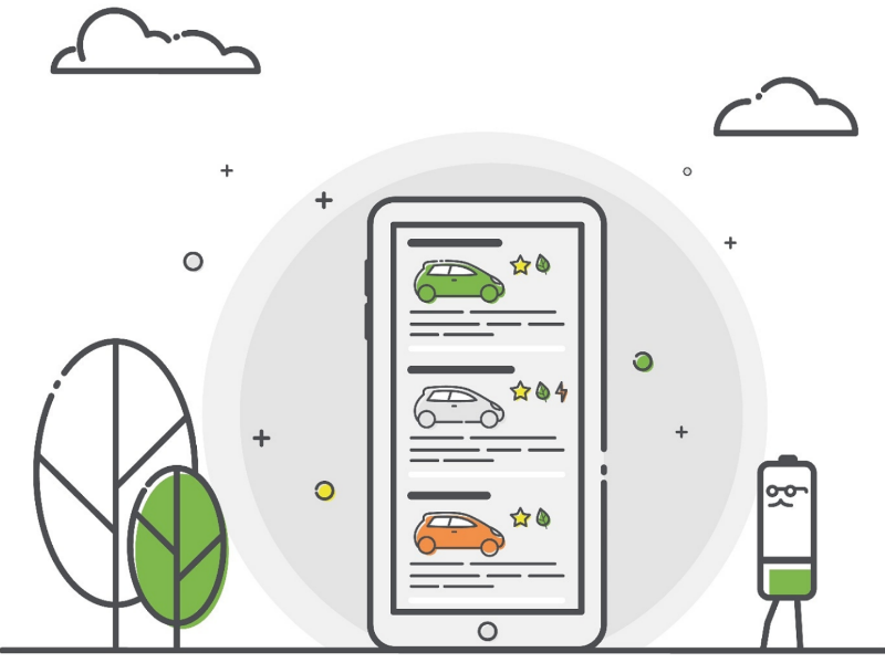 Choosing An Electric Car car cars design battery illustrator vector green