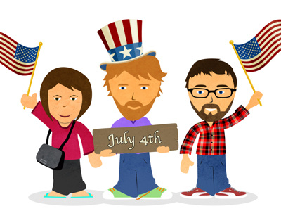 Happy 4th of July From The LooseKeys Team characters illustration loosekeys people team