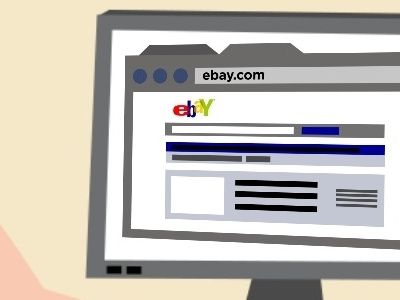 Checking ebay explainer video illustration