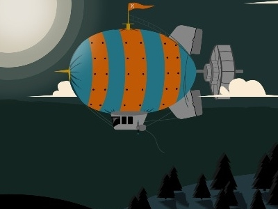 Airship At Night illustration