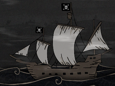 Pirate Ship illustration pirate