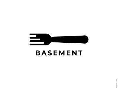 Basement Logo badge branding emblem explorelogo foodlogo forklogo graphic design lettermark logo minimallogo restaurantlogo stairslogo wordmark