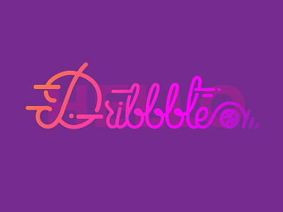 Thank you Fyresite!! Hello Dribbble basketball debut dribble gradients hello type typography