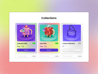 NFT Project Landing Page Design Collections Section