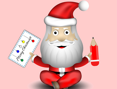 Santa Claus 3d art art card cartoon character cristmas design graphic design holiday icon illustration illustrator pencils santa santaclaus vector