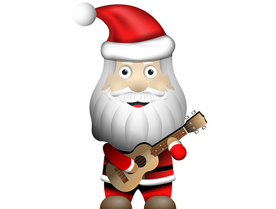 Claus playing ukulele guitar art cartoon character christmas design graphic design illustration santaclaus vector