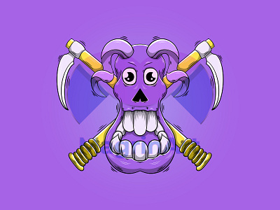 Skull Cartoon art cartoon character design graphic design illustration kids logo mascot skull sticker vector