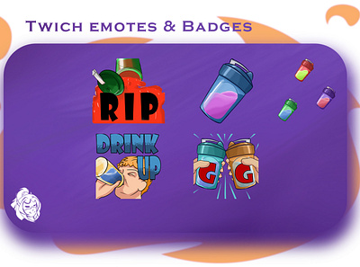 Twitch emotes and badges badge bottle design emote emotes icon illustration twitch twitchemotes