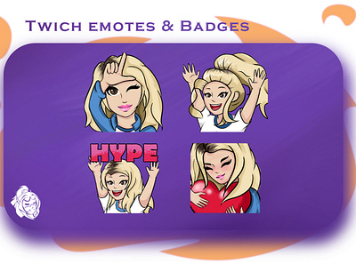 Girl`s emotes cute emoji emoji set emote emoteart emotes emoteset girl illustration twitch twitchemotes