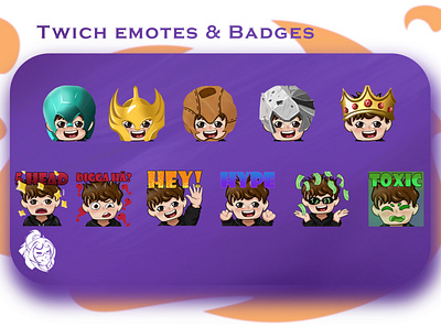 Twitch emotes and badges badge badges emoji emoji set emote emoteart emotes illustration twitch twitchemotes