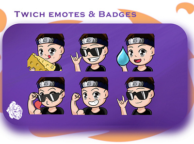 Naruto - portrait emote set anime badges emoji emote emoteart emotes naruto twitch twitchemotes