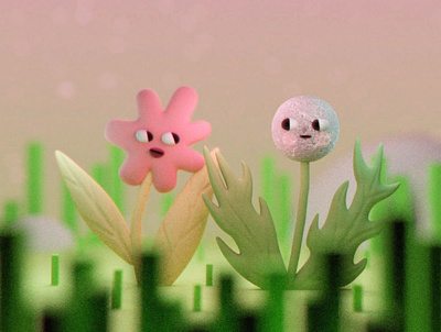 What If We Were Two Flowers In Love? 3d art 3d artist 3d illustration blender blender3dart blendercycles illustration