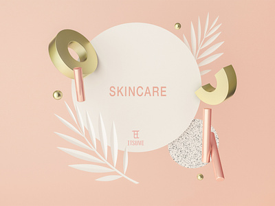 ITSUMI skincare beauty branding cosmetics creams design makeup packaging render skincare ui