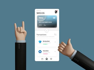 Glassy Bank - Mobile App UX/UI