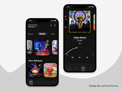 Music/AudioBook Streaming Service - Mobile App UX/UI app design music typography ui ux