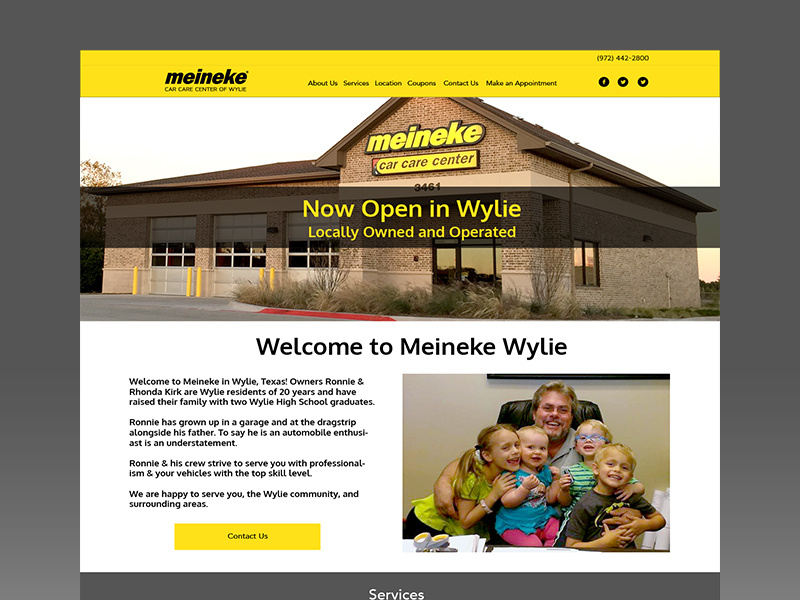 Dribbble Meineke ux ui web design small business homepage yellow black car mechanic
