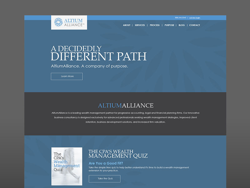 Altiumalliance ui design blue gray wealth management accounting legal financial planning business
