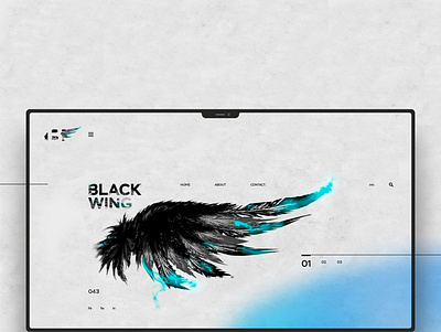 Black wing typography ui ux web