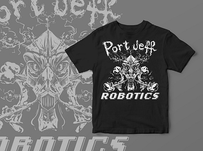 Port Jefferson Robotics Team Competition shirt adobe illustrator adobe photoshop apparel brush pen competition design digital art digital illustration illustration lineart mockups robot robotics seahorse t shirt design t shirt illustration t shirt mockup teams typography vector