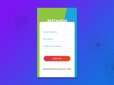 Sign Up screen UI