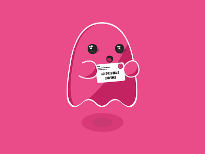 Dribbble invite ask for an invite dribbble dribbble invite dribbble invites floating ghost haloween invite invite me pink spooky