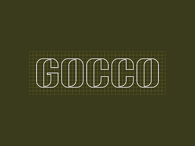 GOCCO Wordmark brand branding cafe coffee construction design grid grids identity letterform lettermark logo logotype minimalist type typography wordmark