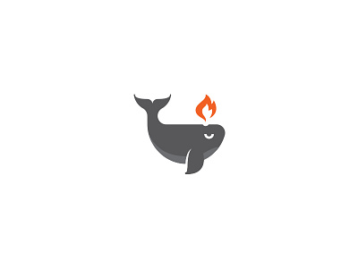 Hell Whale New Project animal design fire icon identity brand illustration logo minimal symbol whale