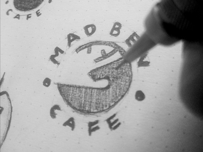 Mad Ben Cafe Alternative Logo - Sketching brand branding concept deer design drawing identity logo mark minimal sketch stag