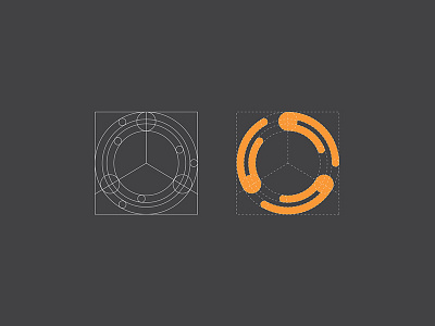 Rotavi Logo Construction brand circle design grid icon identity logo minimalist monogram process type typography