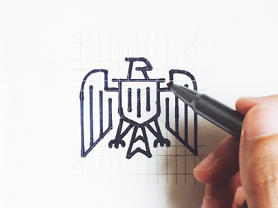 Bald Eagle Logo Design Sketching america animal eagle icon illustration lettermark logo minimal sketch typography usa wordmark