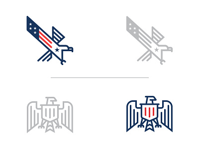 Patriotic Eagle - Top or Bottom? america animal branding design eagle flag icon illustration logo minimalist patriotic usa