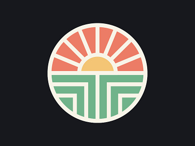 Final Logo Design Sun + Earth + T badge branding design earth icon illustration linework logo minimalist sun t ui