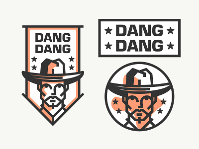Dang Dang brand branding character character logo cowboy dang design face flag icon identity illustration logo minimalist person stars texas type typography usa