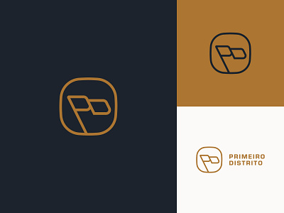 Primeiro Distrito Logo Design app badge brand branding d design flag icon identity illustration lettermark logo logotype minimalist monogram p pd type typography