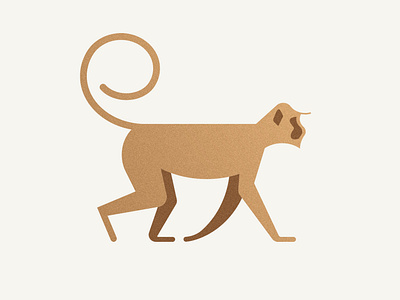 Monkey Monkey WIP animal brand branding design e icon identity illustration logo logotype minimal minimalist monkey tail type typography walking walking monkey