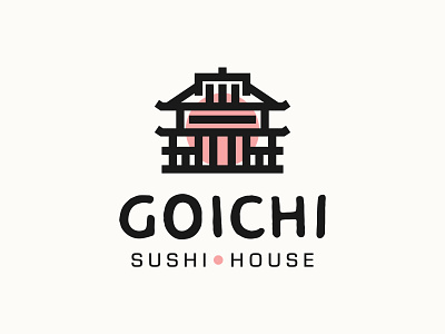 Goichi Sushi House badge brand branding design food house icon identity illustration japan japanese food logo logomark logotype minimalist restaurant sushi type typography