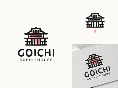 Goichi Logo v2 badge brand branding design food house icon identity illustration japan japanese food logo logomark logotype minimalist restaurant sushi type typography