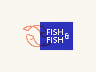 Fish&Fish Brand Identity Design animal badge brand branding chicago design fish icon identity illustration lettermark logo minimalist ocean restaurant system type typography waves wordmark