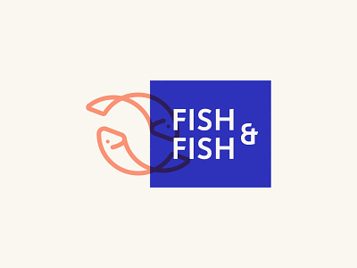 Fish&Fish Brand Identity Design animal badge brand branding chicago design fish icon identity illustration lettermark logo minimalist ocean restaurant system type typography waves wordmark